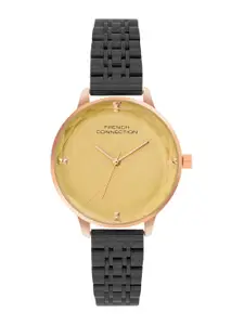 French Connection Women Embellished Dial & Stainless Steel Straps Analogue Watch FCN0100BM