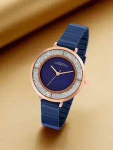 French Connection Women Embellished Dial & Stainless Steel Straps Analogue Watch FCN087UM