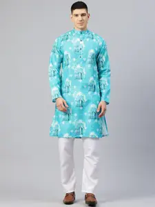 Luxrio Men Ethnic Motifs Printed Mandarin Collar Kurta