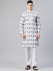 Luxrio Men Printed Mandarin Collar Kurta