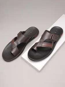 Ruosh Men Leather Slip On Comfort Sandals