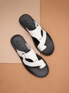 Ruosh Men Leather Slip-On Comfort Sandals