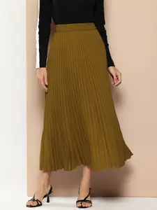 Chemistry Accordion Pleats Maxi Flared Skirt