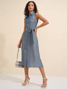 CHIC BY TOKYO TALKIES Denim Shirt Midi Dress