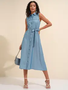 CHIC BY TOKYO TALKIES Denim Shirt Midi Dress