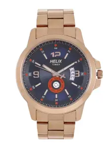 Helix Men Printed Dial & Stainless Steel Bracelet Style Straps Analogue Watch TW023HG19