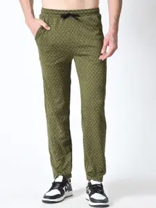 BAESD Men Check Printed Mid-Rise Track Pants