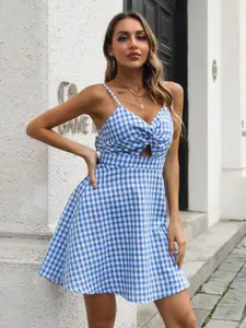 4WRD by Dressberry Checked Fit & Flare Dress