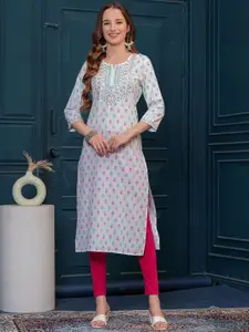 FASHION DEPTH Floral Printed Cotton Kurta