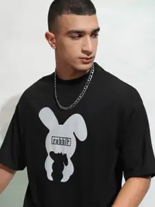 HIGHLANDER Men 3D Hd Graphic Printed Round Neck Oversized T-shirt