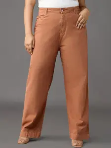 FREAKINS Women Straight Fit Clean Look Cotton High-Rise Jeans