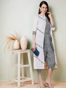 Pannkh Printed Jumpsuit With Shrug