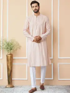 See Designs Mandarin Collar Long sleeves Chanderi Silk Straight Kurta