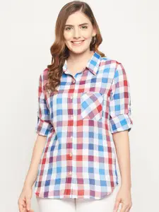 Ruhaans Women Classic Gingham Checks Opaque Checked Regular Fit Casual Shirt