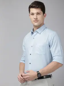 Arrow Manhattan Slim Fit Geometric Self Design Pure Cotton Formal Shirt