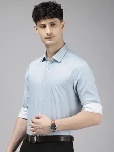 Arrow Manhattan Slim Fit Geometric Printed Pure Cotton Formal Shirt