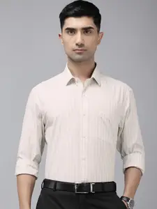 Arrow Manhattan Slim Fit Striped Pure Cotton Formal Shirt