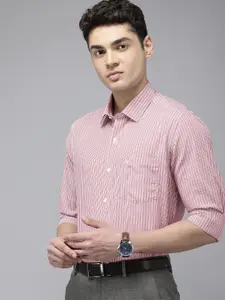 Arrow Manhattan Slim Fit Vertical Stripes Pure Cotton Formal Shirt