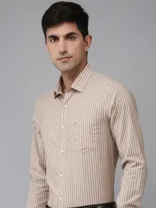 Arrow Pure Cotton Manhattan Slim Fit Opaque Striped Formal Shirt