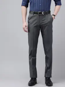 Arrow Men Original Tailored Fit Self Design Textured Formal Trousers