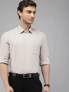 Arrow Pure Cotton Manhattan Slim Fit Grid Tattersall Checks & Textured Opaque Formal Shirt