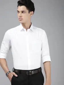 Arrow Pure Cotton Textured Manhattan Slim Fit Opaque Formal Shirt