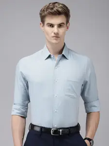 Arrow Pure Cotton Manhattan Slim Fit Grid Tattersall Checked Formal Shirt