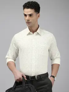 Arrow Pure Cotton Manhattan Slim Fit Opaque Printed Formal Shirt