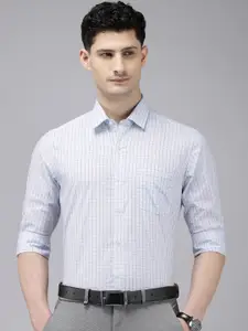 Arrow Manhattan Slim Fit Grid Tattersall Checks Pure Cotton Formal Shirt