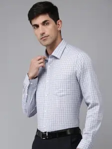 Arrow Pure Cotton Manhattan Slim Fit Grid Tattersall Checked Formal Shirt