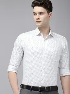 Arrow Manhattan Slim Fit Geometric Printed Pure Cotton Formal Shirt