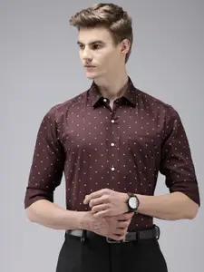 Arrow Manhattan Slim Fit Opaque Printed Pure Cotton Formal Shirt