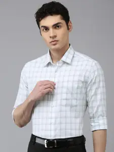 Arrow Pure Cotton Manhattan Slim Fit Opaque Checked Formal Shirt