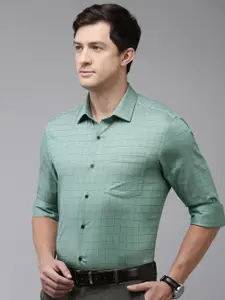 Arrow Pure Cotton Manhattan Slim Fit Grid Tattersall Checked Formal Shirt