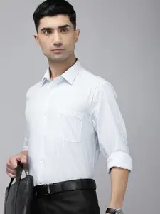 Arrow Manhattan Slim Fit Opaque Striped Pure Cotton Formal Shirt