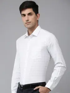 Arrow Pure Cotton Manhattan Grid Tattersall Checks Slim Fit Opaque Formal Shirt