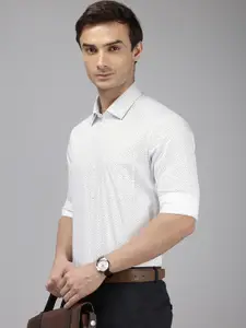 Arrow Manhattan Slim Fit Opaque Printed Pure Cotton Formal Shirt