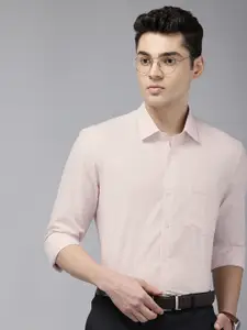 Arrow Manhattan Slim Fit Textured Self Design Pure Cotton Formal Shirt