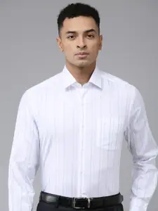 Arrow Pure Cotton Manhattan Slim Fit Striped Textured Formal Shirt