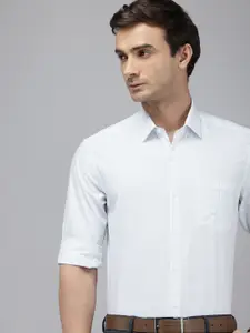 Arrow Manhattan Slim Fit Opaque Striped Pure Cotton Formal Shirt