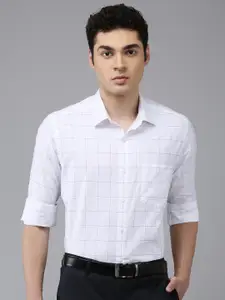 Arrow Pure Cotton Manhattan Slim Fit Windowpane Checked Formal Shirt