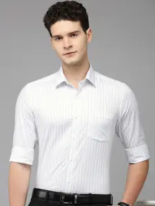 Arrow Manhattan Slim Fit Opaque Striped Pure Cotton Formal Shirt