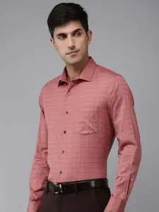 Arrow Pure Cotton Manhattan Slim Fit Grid Tattersall Checked Formal Shirt