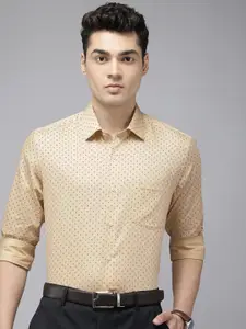 Arrow Manhattan Slim Fit Geometric Printed Pure Cotton Formal Shirt