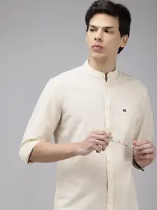 Arrow Sport Pure Cotton Band Collar Manhattan Slim Fit Casual Shirt