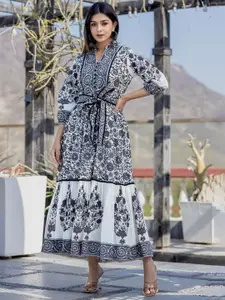 FASHION DWAR Floral Print Maxi Midi Dress
