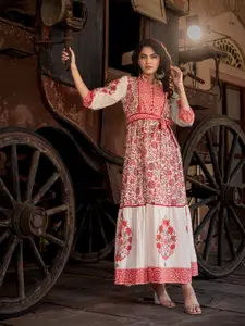 FASHION DWAR Ethnic Motifs Print Maxi Dress