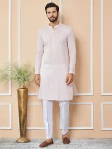 See Designs Striped Regular Sequinned Pure Cotton Kurta with Pyjamas