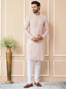 See Designs Floral Embroidered Regular Sequinned Pure Cotton Kurta with Pyjamas