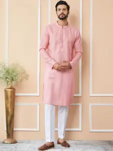 See Designs Embroidered Regular Sequinned Chanderi Silk Kurta with Pyjamas